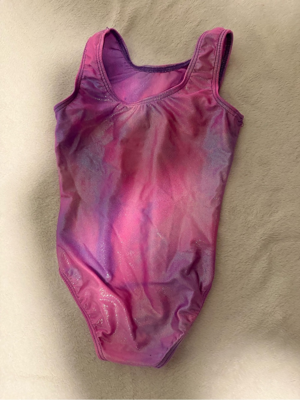 Destira Girls Pink Purple Galaxy Leotard with Rhinestone Moon - Picture 2 of 4